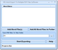 MS Word Export To Multiple PDF Files Software screenshot